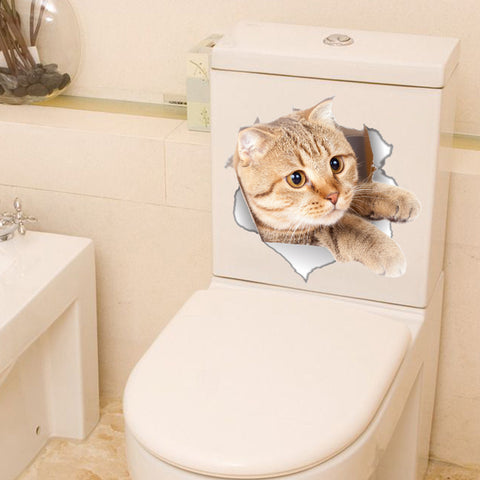 ウォールステッカー ねこ だまし絵 ドッキリシール ネコステッカー ネコトリックアートペット 猫好き ねこ好き ビックリ どっきり 3D キャット シール  猫ステッカー ねこステッカー かわいい トリック ドッキリ 壁穴隠し キャッツ 猫絵 子猫 ネコ柄ネコシール おしゃれ
