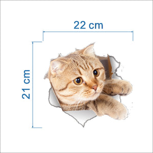 ウォールステッカー ねこ だまし絵 ドッキリシール ネコステッカー ネコトリックアートペット 猫好き ねこ好き ビックリ どっきり 3D キャット シール  猫ステッカー ねこステッカー かわいい トリック ドッキリ 壁穴隠し キャッツ 猫絵 子猫 ネコ柄ネコシール おしゃれ