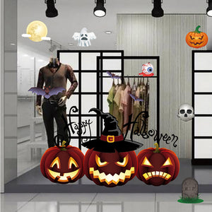 ハロウィン ウォールステッカー カボチャ 猫のバルーン  パーティー飾り付け/子供部屋/ 装飾 おしゃれ 壁紙 はがせる  壁紙/  ハロウィンパーティー/ お店/ はがせる/ 賃貸/ 動物/?/ハロウイン/ お城/ 蜘蛛/コウモリ/ハロウィン 衣装