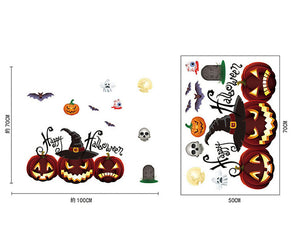 ハロウィン ウォールステッカー カボチャ 猫のバルーン  パーティー飾り付け/子供部屋/ 装飾 おしゃれ 壁紙 はがせる  壁紙/  ハロウィンパーティー/ お店/ はがせる/ 賃貸/ 動物/?/ハロウイン/ お城/ 蜘蛛/コウモリ/ハロウィン 衣装