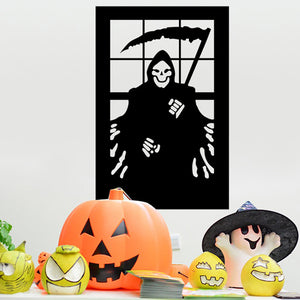 ウォールステッカーハロウィン 死神　モノクロ  HALLOWEEN 　怨霊　ハロウィン　壁紙　装飾　怖い　恐怖　ウォールペーパー　シール　 壁紙 はがせる 剥がせる 壁紙/子供部屋/ 装飾 おしゃれ
