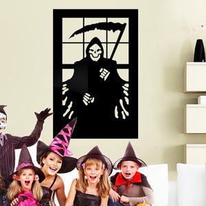 ウォールステッカーハロウィン 死神　モノクロ  HALLOWEEN 　怨霊　ハロウィン　壁紙　装飾　怖い　恐怖　ウォールペーパー　シール　 壁紙 はがせる 剥がせる 壁紙/子供部屋/ 装飾 おしゃれ