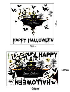ウォールステッカー ハロウィン お城 happy　Halloween コウモリステッカー 壁紙シール はがせる 子供部屋 店内飾り  ウォールステッカー おしゃれ 仮装 窓  DIY 屋敷 用品 仮装 店舗 賃貸