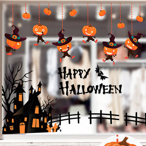 ウォールステッカーハロウィン  カボチャ お城  パーティー飾り付け/ 子供部屋/ 装飾 おしゃれ 壁紙 はがせる 剥がせる 壁紙/ ハロウィンパーティー/ お店/ はがせる/ 賃貸/ 動物/ハロウイン/ お城/ 蜘蛛/コウモリ/ハロウィン 衣装/