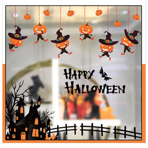 ウォールステッカーハロウィン  カボチャ お城  パーティー飾り付け/ 子供部屋/ 装飾 おしゃれ 壁紙 はがせる 剥がせる 壁紙/ ハロウィンパーティー/ お店/ はがせる/ 賃貸/ 動物/ハロウイン/ お城/ 蜘蛛/コウモリ/ハロウィン 衣装/