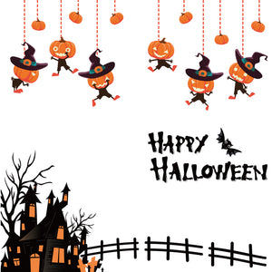 ウォールステッカーハロウィン  カボチャ お城  パーティー飾り付け/ 子供部屋/ 装飾 おしゃれ 壁紙 はがせる 剥がせる 壁紙/ ハロウィンパーティー/ お店/ はがせる/ 賃貸/ 動物/ハロウイン/ お城/ 蜘蛛/コウモリ/ハロウィン 衣装/
