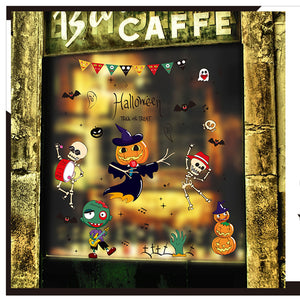 ハロウィンウォールステッカー パーティ ハッピー かぼちゃ キッズ シール 壁紙 ポスター/ 子供部屋/ 装飾 おしゃれ 壁紙 はがせる 剥がせる 壁紙/ ハロウィンパーティー/ お店/ はがせる/ 賃貸/ お城/ 蜘蛛/コウモリ/ハロウィン 衣装/