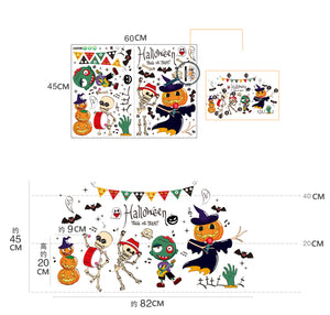 ハロウィンウォールステッカー パーティ ハッピー かぼちゃ キッズ シール 壁紙 ポスター/ 子供部屋/ 装飾 おしゃれ 壁紙 はがせる 剥がせる 壁紙/ ハロウィンパーティー/ お店/ はがせる/ 賃貸/ お城/ 蜘蛛/コウモリ/ハロウィン 衣装/