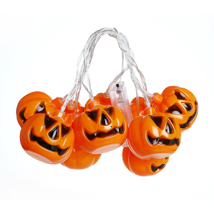 LEDライト カボチャ 2.3m 10球 照明　かぼちゃライトパンプキンライト ハロウィン電飾　led イルミネーション  電池タイプ ストリングライト オーナメント 飾りハロウィーン 自宅 部屋 お化け屋敷　イベント場 お誕生日 パーティー 学園祭 ギフト 室内用 インテリア照明