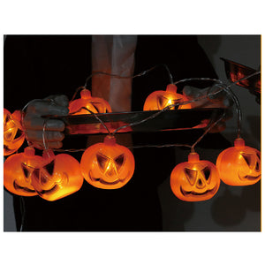 LEDライト カボチャ 2.3m 10球 照明　かぼちゃライトパンプキンライト ハロウィン電飾　led イルミネーション  電池タイプ ストリングライト オーナメント 飾りハロウィーン 自宅 部屋 お化け屋敷　イベント場 お誕生日 パーティー 学園祭 ギフト 室内用 インテリア照明