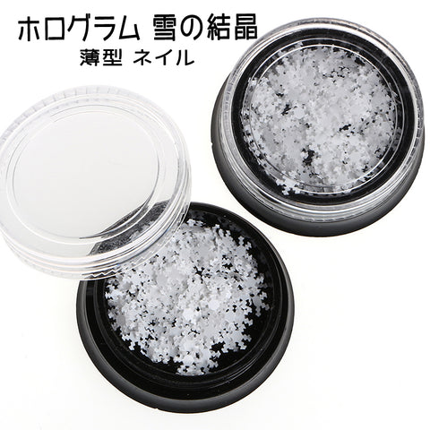ホログラム 雪の結晶 ホワイト 2ケース入り 　オーロラ　乱切り　ジェルネイル セルフネイル　レジン封入 パーツ ハンドメイド クラフト モチーフ