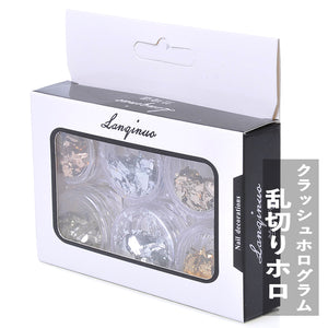 乱切りホロ 6色セット クラッシュホログラム オーロラ レジン ネイル ジェルネイル ラメフィルム uv レジン 着色 パウダートレーディング【vd_dl19】
