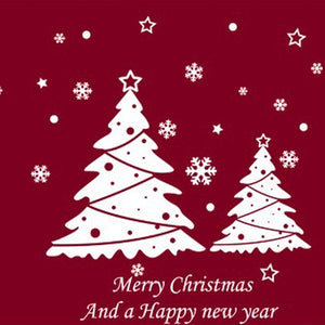 ウォールステッカー ホワイトクリスマスツリー  Merry Christmas　 Happy New Year クリスマスハンドメイド 装飾 壁紙クリスマスハンドメイド　雪の結晶 飾り 装飾 サンタ　プレゼント　お歳暮　あす楽