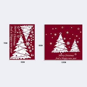 ウォールステッカー ホワイトクリスマスツリー  Merry Christmas　 Happy New Year クリスマスハンドメイド 装飾 壁紙クリスマスハンドメイド　雪の結晶 飾り 装飾 サンタ　プレゼント　お歳暮　あす楽