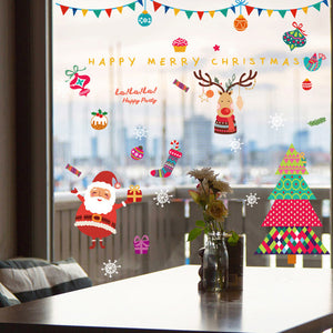ウォールステッカー クリスマス オーナメントやクリスマスツリー ウォールステッカー 英字 Merry christmas クリスマスツリー?プレゼント ガラスステッカー店舗　ショーウィンドウ　カッティングシートウィンドウディスプレイ【endsale_18】