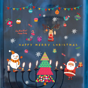 ウォールステッカー クリスマス オーナメントやクリスマスツリー ウォールステッカー 英字 Merry christmas クリスマスツリー?プレゼント ガラスステッカー店舗　ショーウィンドウ　カッティングシートウィンドウディスプレイ【endsale_18】