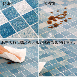 壁紙シール　台所用　耐熱シート  キッチンシート モザイクタイル シール 油汚れシール 防水 防油 防汚 耐熱120度 60cm*5M　ウォールステッカー　はがせる　キッチン　台所ステッカー洗面所 トイレの模様替えに最適のDIY 壁紙 壁飾り デコレーション【thxgd_18】