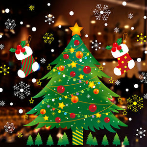 送料無料　２枚セットウォールステッカー クリスマス サンタクロース　オーナメントやクリスマスツリー おしゃれ メリークリスマス 装飾 サンタ ガラスステッカー店舗　ショーウィンドウ　カッティングシート　クリスマスプレゼントお歳暮【endsale_18】
