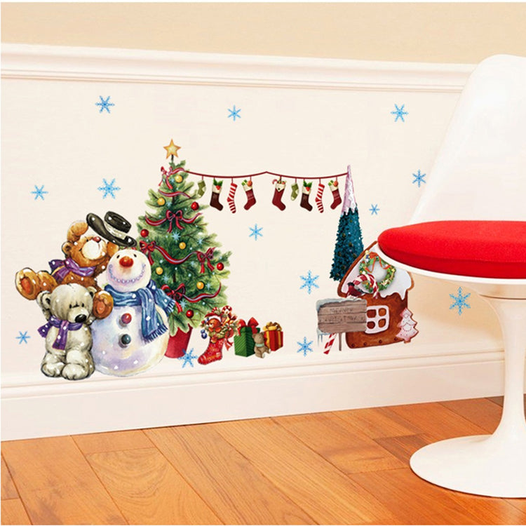 ウォールステッカー クリスマス 3D ツリーくまさん雪だるまスノーマン壁飾り サンタクロース クリスマスハンド パーティ 飾りつけ  クリスマスの靴下　ガーラン　クリスマス店舗　ショーウィンド ガラスステッカー　DIY サンタ 部屋 店舗 装飾シール【thxgd_18】