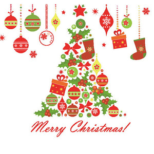 送料無料　ウォールステッカー クリスマスツリー ウォールステッカー 英字 Merry christmas クリスマスツリー・プレゼント ガラスステッカー店舗　ショーウィンドウ　カッティングシート