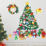 ２枚セット ウォールステッカークリスマスツリー ＆リース　ウォールステッカー英字 Merry christmas 大きいサイズ ステッカー リース 北欧 はがせる 壁紙 壁シール クリスマスツリー 木 |窓 ウォールシール ツリー 飾り 貼ってはがせるクリスマス　お歳暮【thxgd_18】