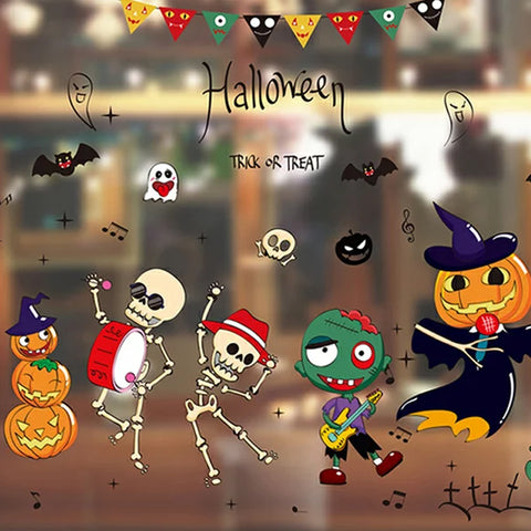 ハロウィンウォールステッカー パーティ ハッピー かぼちゃ キッズ シール 壁紙 ポスター/ 子供部屋/ 装飾 おしゃれ 壁紙 はがせる 剥がせる 壁紙/ ハロウィンパーティー/ お店/ はがせる/ 賃貸/ お城/ 蜘蛛/コウモリ/ハロウィン 衣装/