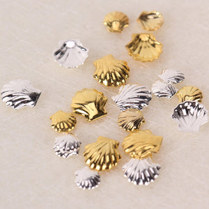 メタルパーツ シェル 貝 ネイルアートシェルパーツ  サイズ(2mm/3mm/5mm) 色(ゴールド/シルバー)20個入りセット春ネイル  モチーフ スタッズ  貝殻 夏 サマー 貝 海 マリン ネイルパーツ海をモチーフにしたsummerネイル?即納！