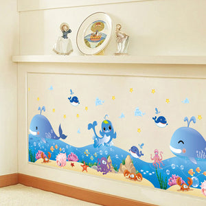 ウォールステッカー  いるか 海 シール式 装飾 おしゃれ 壁紙 はがせる 剥がせる カッティングシート wall sticker 雑貨 ガラス 窓 DIYシールきれいに剥がせる子供部屋 デコ 幼稚園 保育園　トイレ　リビング 窓 冷蔵庫 ステッカー 賃貸OK！