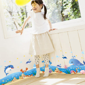 ウォールステッカー  いるか 海 シール式 装飾 おしゃれ 壁紙 はがせる 剥がせる カッティングシート wall sticker 雑貨 ガラス 窓 DIYシールきれいに剥がせる子供部屋 デコ 幼稚園 保育園　トイレ　リビング 窓 冷蔵庫 ステッカー 賃貸OK！