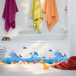 ウォールステッカー  いるか 海 シール式 装飾 おしゃれ 壁紙 はがせる 剥がせる カッティングシート wall sticker 雑貨 ガラス 窓 DIYシールきれいに剥がせる子供部屋 デコ 幼稚園 保育園　トイレ　リビング 窓 冷蔵庫 ステッカー 賃貸OK！