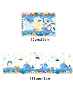 ウォールステッカー  いるか 海 シール式 装飾 おしゃれ 壁紙 はがせる 剥がせる カッティングシート wall sticker 雑貨 ガラス 窓 DIYシールきれいに剥がせる子供部屋 デコ 幼稚園 保育園　トイレ　リビング 窓 冷蔵庫 ステッカー 賃貸OK！