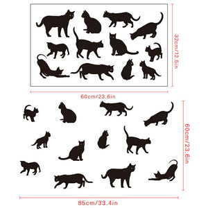 送料無料ウォールステッカー ねこ　黒ねこ　　ウォールスッテカー 動物 ねこ 簡単 シール DIY インテリア 黒猫 9タイプ　♪ウォールステッカー面白い猫 北欧 ウォールステッカー 動物 壁紙 ウォールステッカー トイレ