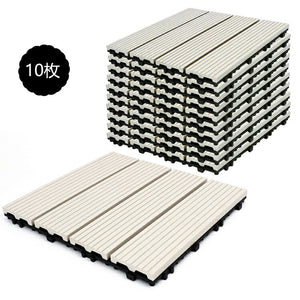 ウッドパネル ウッドデッキ タイル　人工木 樹脂 ウッドパネル  敷くだけデッキ 木製タイルグレー　 10枚セット 屋内・屋外用の防水  庭・バルコニーDIY用品　送料無料
