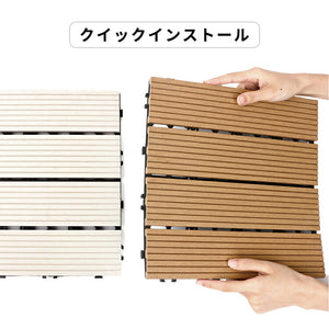 ウッドパネル ウッドデッキ タイル　人工木 樹脂 ウッドパネル  敷くだけデッキ 木製タイルグレー　 10枚セット 屋内・屋外用の防水  庭・バルコニーDIY用品　送料無料