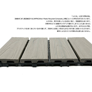 ウッドパネル ウッドデッキ タイル　人工木 樹脂 ウッドパネル  敷くだけデッキ 木製タイル グレー　10枚セット 屋内・屋外用の防水  庭・バルコニーDIY用品　送料無料