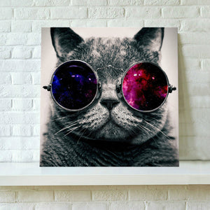 【猫開運絵】アートパネル猫　絵画　装飾　絵画　 猫 かわいい 絵画 完成品　横50cm×縦50cm　玄関　装飾　インテリア　絵画ファブリックパネル　おしゃれ 壁掛け 絵 引っ越し祝い　恩師　お世話になった方　母の日　プレゼント　 【nlife_d19】